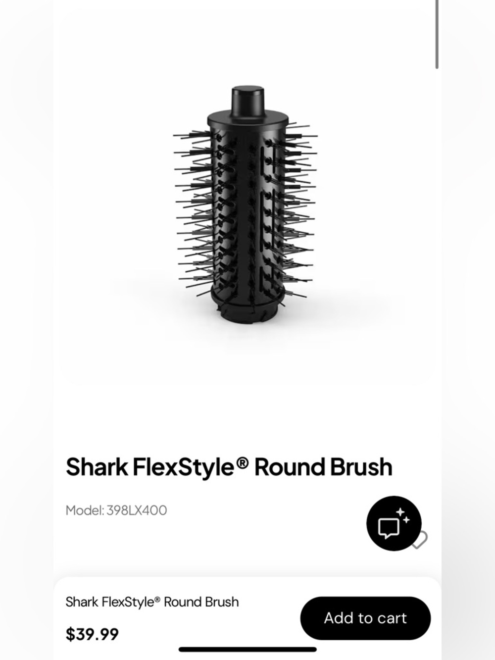 Shark FlexStyle Round Brush Attachment - Black